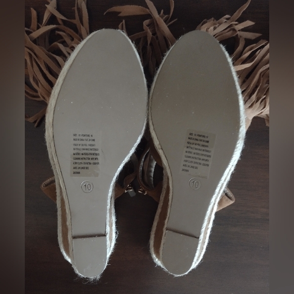 Mark. Faux Suede Fringe Wedges - Picture 6 of 6